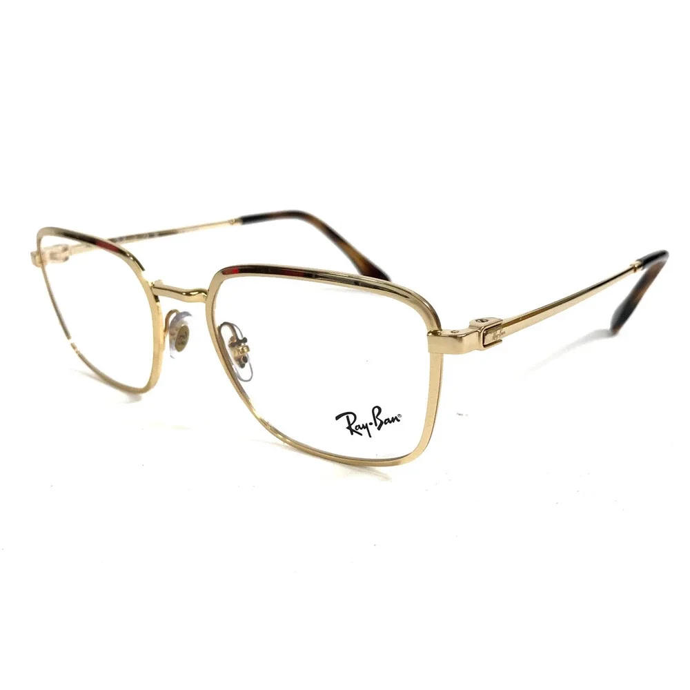 Ray-Ban Eyeglasses Frames RB6511 2500 Arista Gold Rectangle Full Rim 53-19-145